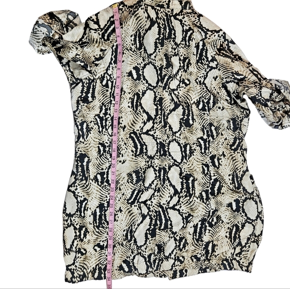 Ellen Tracy Anima Print Lightweight Jacket Sz L Roll-Tab Sleeve Cinch Waist Coat - Picture 15 of 15